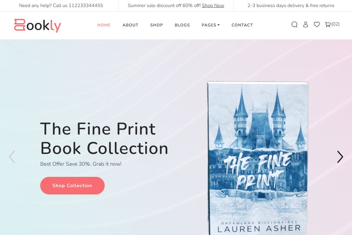 Bookly Bookstore Ecommerce Website 419