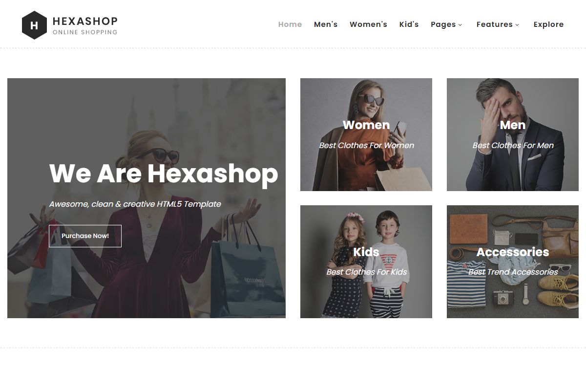Hexashop Ecommerce Html Css Template