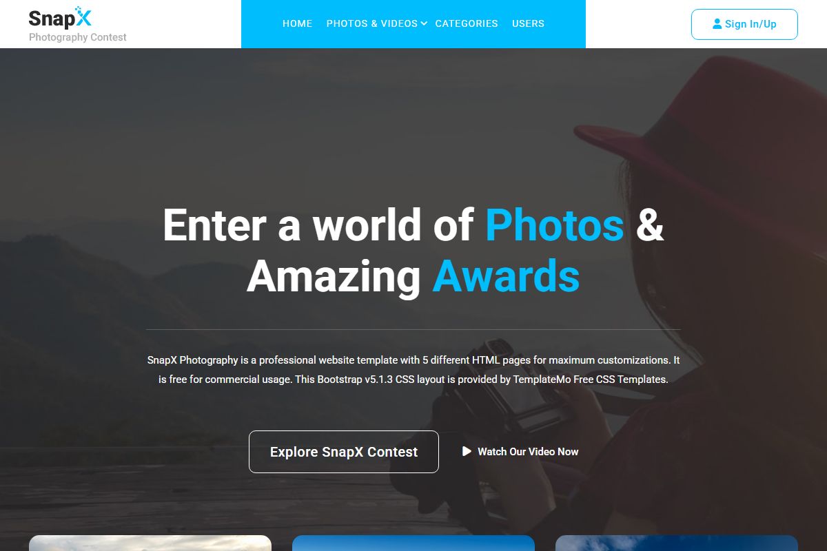 Snapx Photography By Templatemo