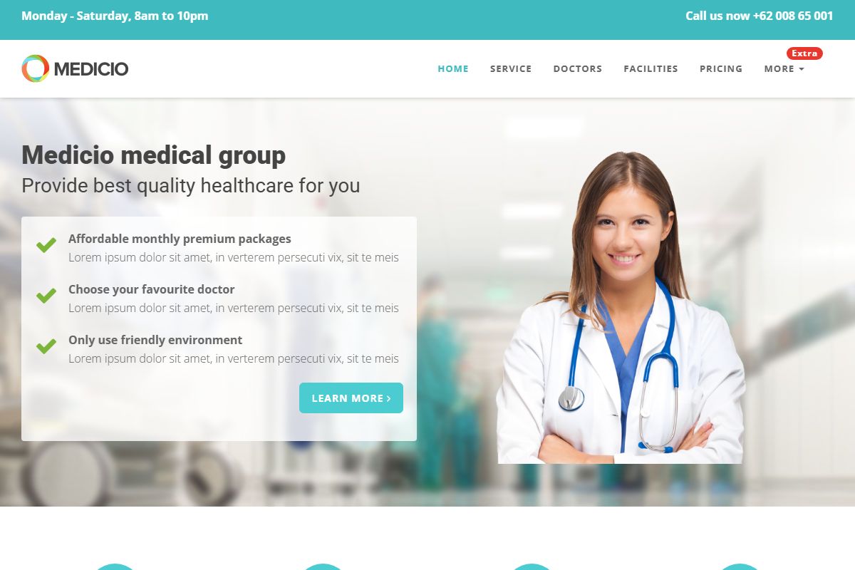 Medicio Landing Page Template For Health Niche