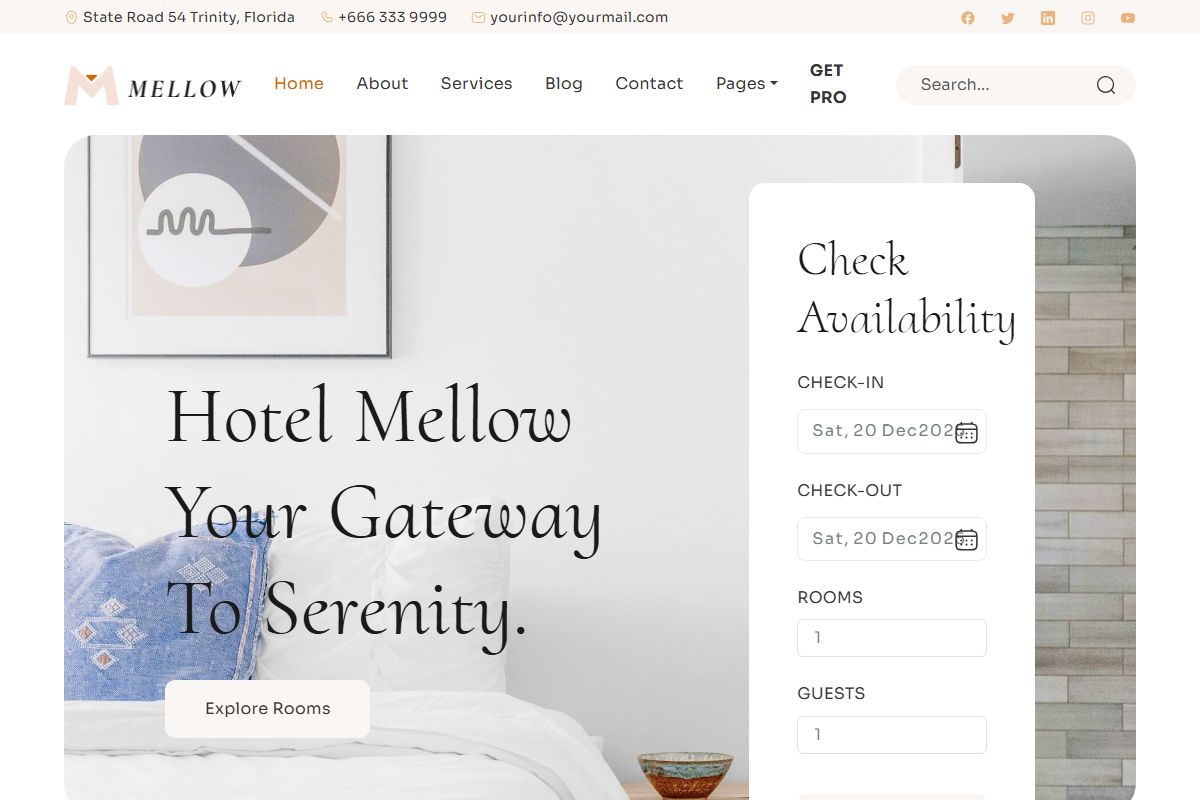 Mellow Hotel Html Website