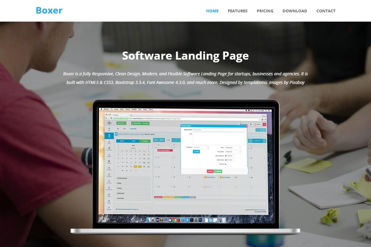 Software Landing Page